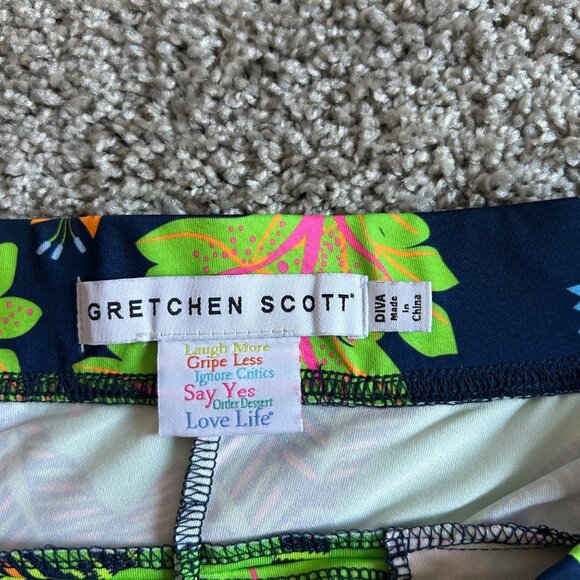 Gretchen Scott  Womens Sz Diva XXXL Navy Multicolor Floral Pull-On Skirt - Picture 5 of 8